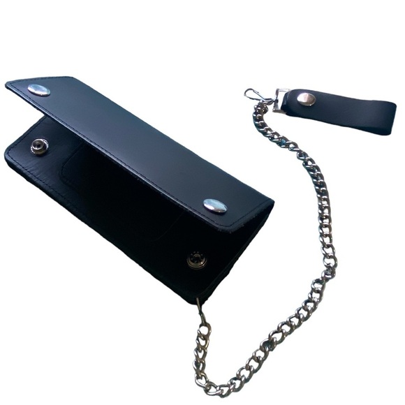 Any 2 For $18! NWT! Genuine Leather Biker Long Chain Billfold Wallet - Picture 13 of 13